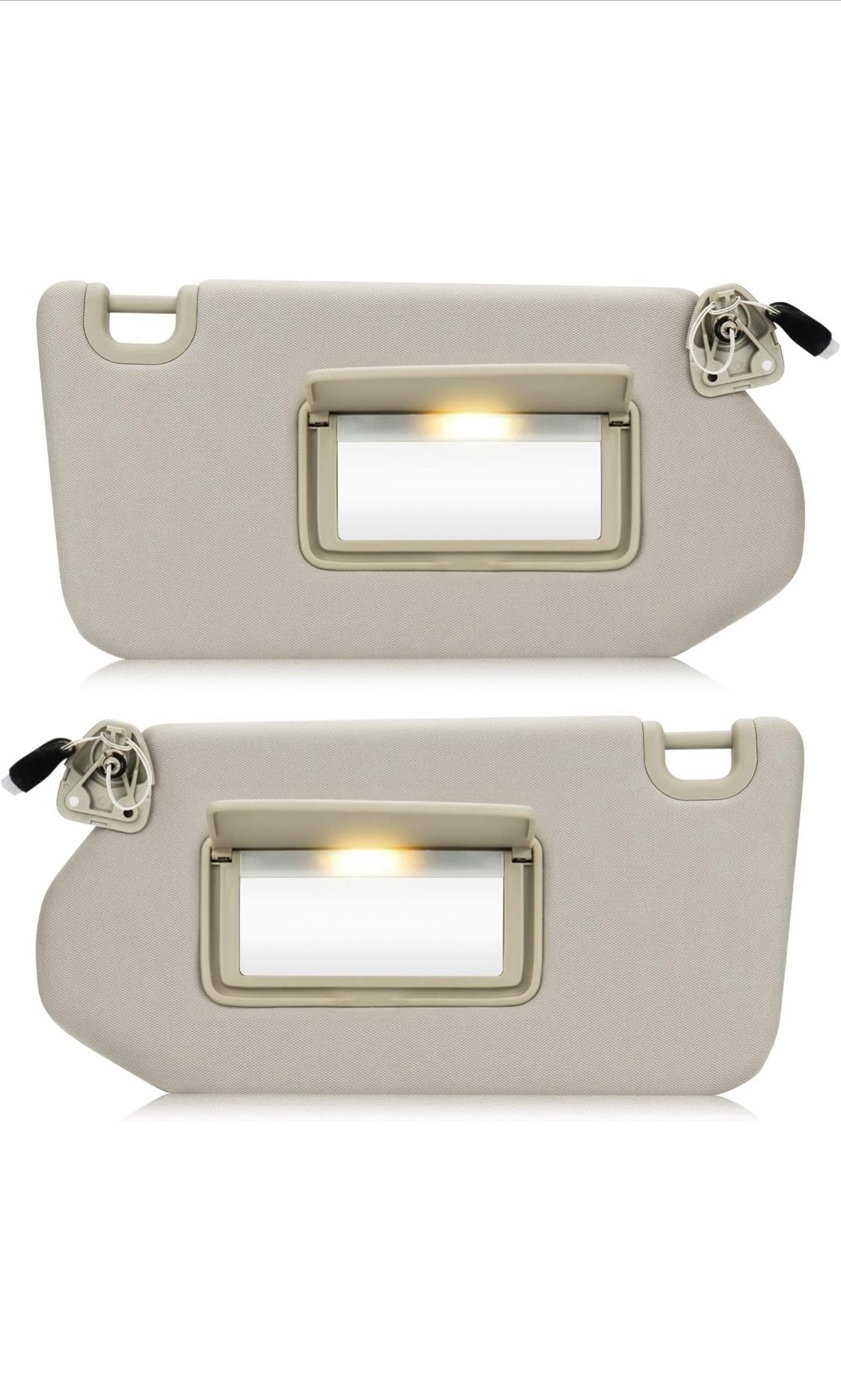 NEW Visors 2013-2018 Nissan Pathfinder, 2014-2017 Infiniti QX60, 2013 JX35, Driver & Passenger Side Beige Sunvisor