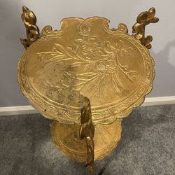 1920s Art Nouveau Two Tier Brass Plant Holder