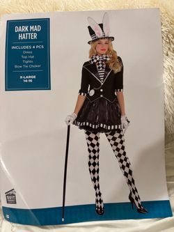 Dark Mad Hatter Halloween Costume XL