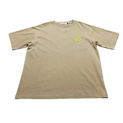 Di/or Men’s Tan And Neon Green Logo Tee Tshirt Size XL Fits Like L Brand New No Tags
