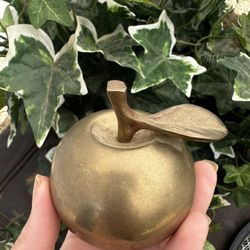 Vintage Medium Solid Brass Apple Bell Teacher Appreciation Gift