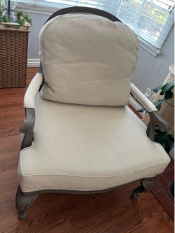 Upholstered Accent Chair with Wood Frame