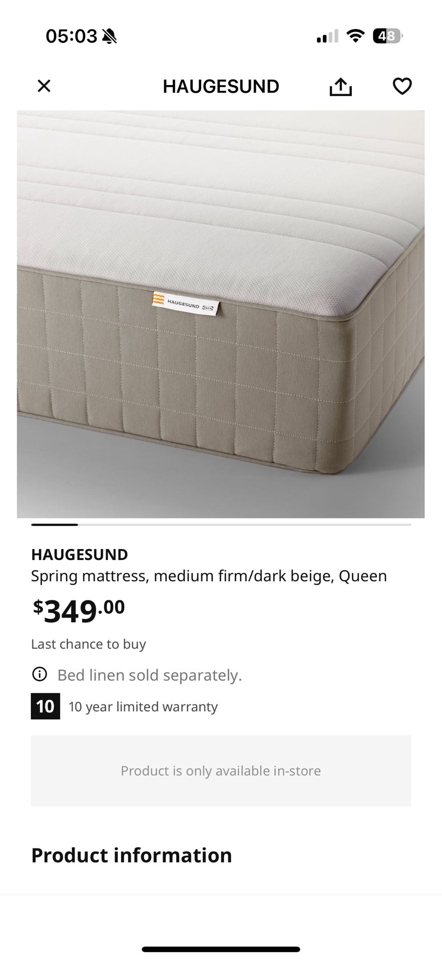 ikea medium Firm Mattress for Free