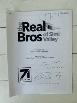 The Real Bros of Simi Valley - Signed Script - Episode 205 “Soul Patch Showdown”