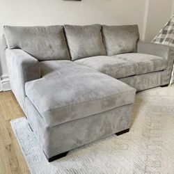 Macy’s Light Gray Microfiber Sectional Sofa
