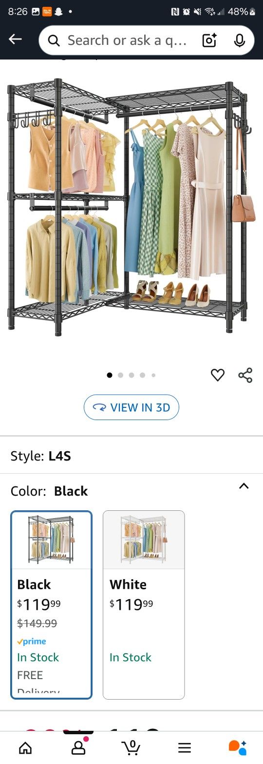 Metal clothing rack