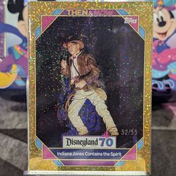 Topps Disneyland 70th Anniversary | Indiana Jones | Gold Glitter Holo Card 52/55