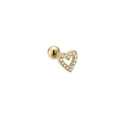 Heart Stud Screw Earrings 