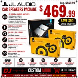 JL Audio JD 4 Channel Amplifier C2 Car Speakers 2 Sets 6.5" 2-Way Coaxial Speaker System 450 Watts Package 🚨 Payment Options Available 🚨