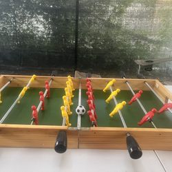 Vintage foldable foosball table for kids and adults.