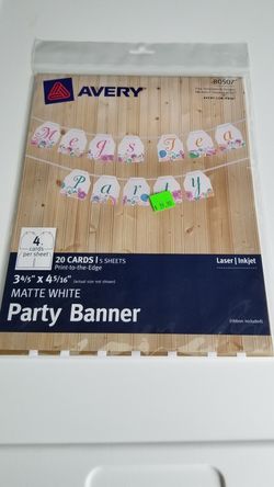 Party banner Avery labels