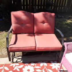 Loveseat Glider Outoor Patio Chair with Cushions and cover
