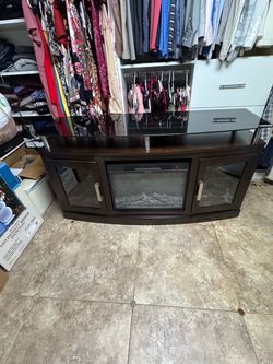 Tv stand with Electric Fireplace Insert