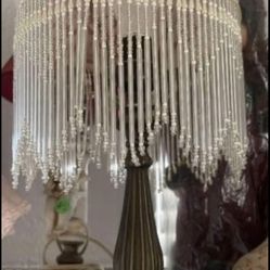 Beautiful Vintage Glass Beaded  Lamp