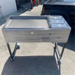 Plancha De Accero Con 3 Charolas En Offerta Nuevo Con Mangera