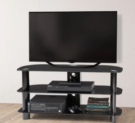 2 Black Glass Tv Stand