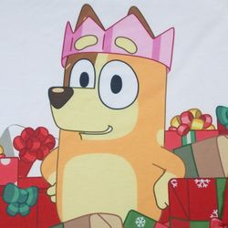 Women's XL Adult Bluey Bingo Christmas  Holiday Long-sleeve Pajama Top Sleepwear