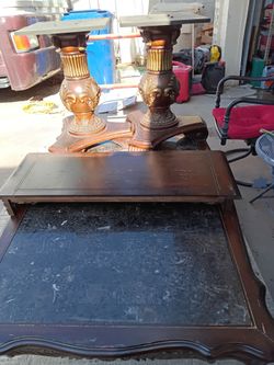 Ornate Pedestal Dining Table with Glass Top