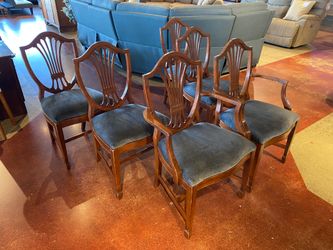 Vintage Mahogany Shield Back Dining Chairs (Set of 6)