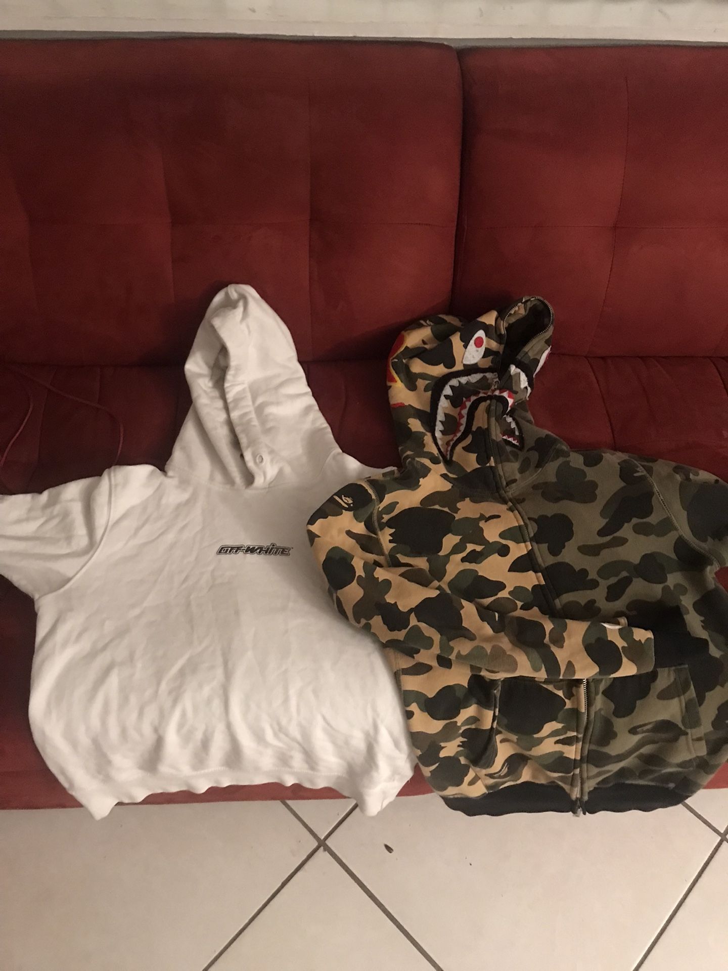 Bape And Off White Hoodie 