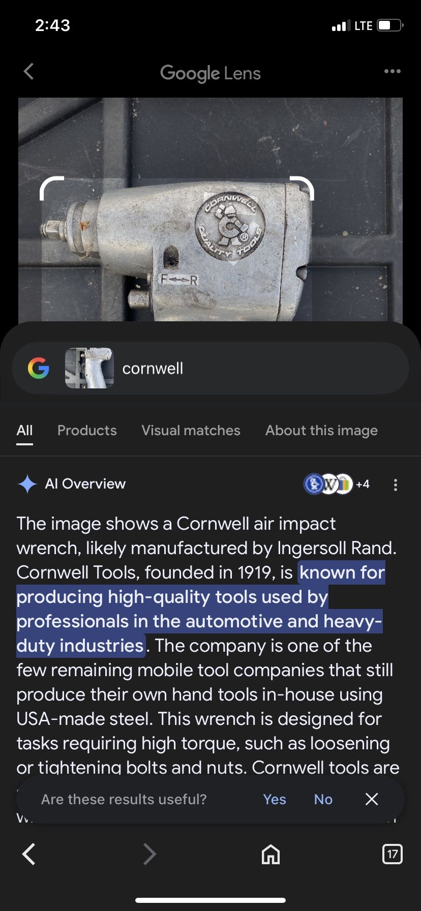 Cornwell Pneumatic Wrench