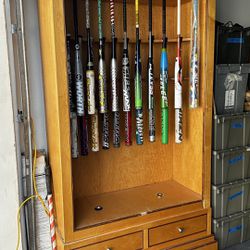 BASEBALL BAT CABINET for 31 BATS DRAWERS and LIGHTS - delivery is negotiable