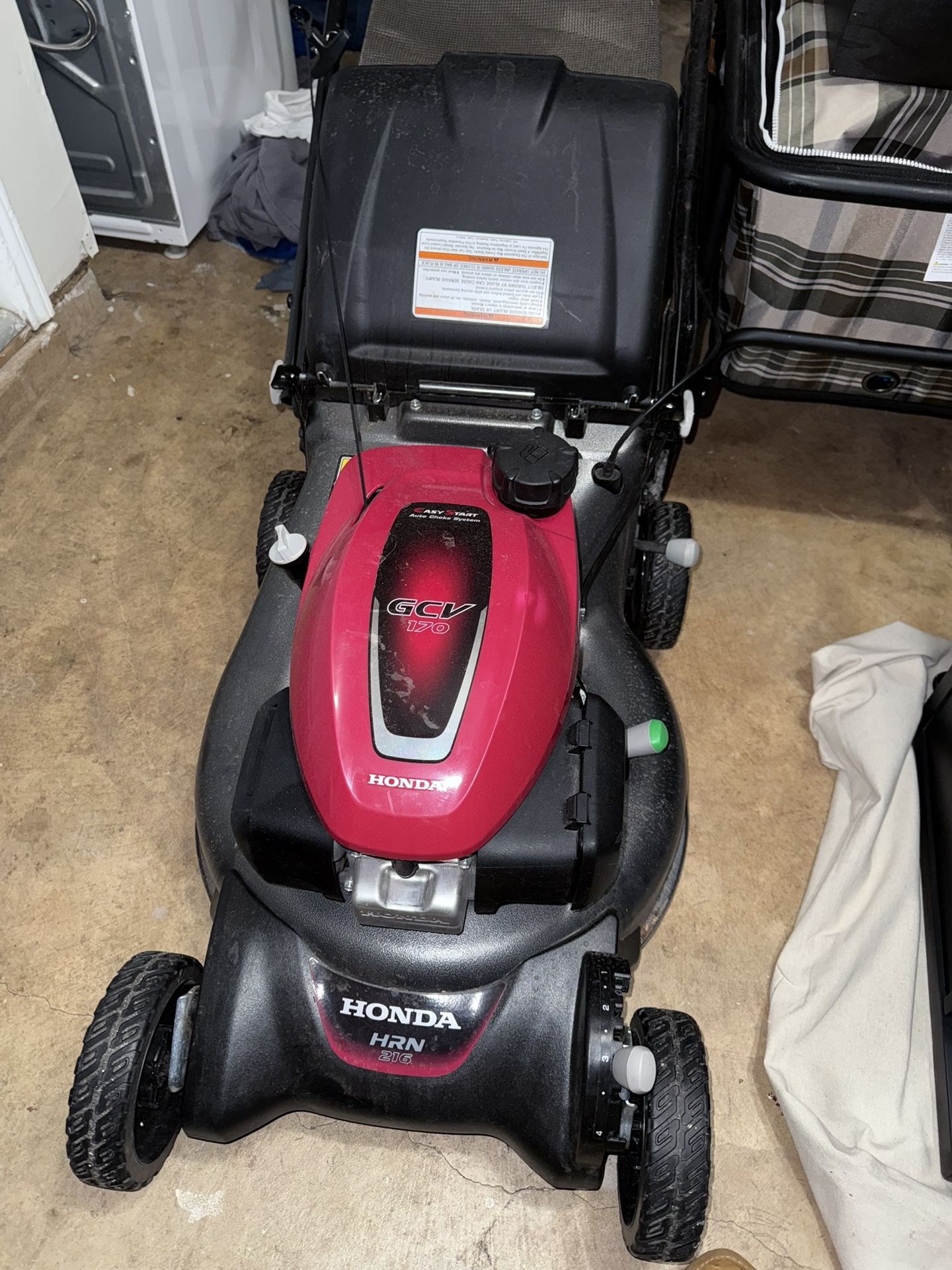 HONDA POWER EQUIPMENT HRN216VYA with a GCV170 engine lawn mower (runs for a while and then starts surging)