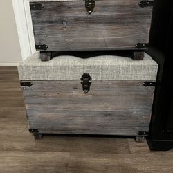 Two Rustic Storage Boxes 