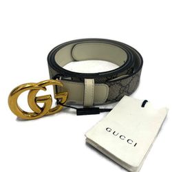 Gucci, GG Supreme Canvas, Gold-tone, Buckle Women’s Belt 92tlc
