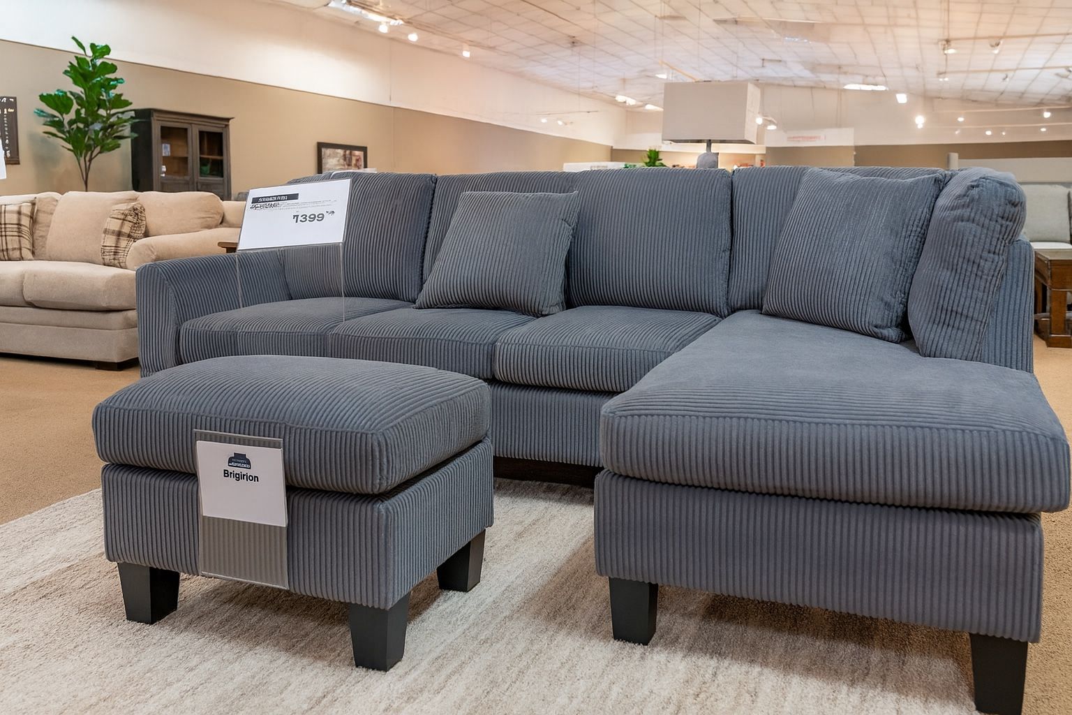 🛋️ NEW!! L Shaped Sectional Ottoman INCLUDED! STILL IN BOX 📦 