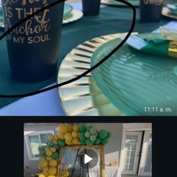 Chair Sashes Table Runner Dark Green  Ans Plastic Plates