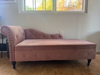 Pink Velvet Chaise Lounge / Sofa