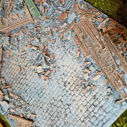 Military Model Diorama Cobblestone W/Debris 1/35 Toy Soldier