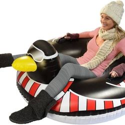 NEW 44" Winter Snow Tube Sled Disney's Penguin Inflatable Sled for Kids and Adults Men Women