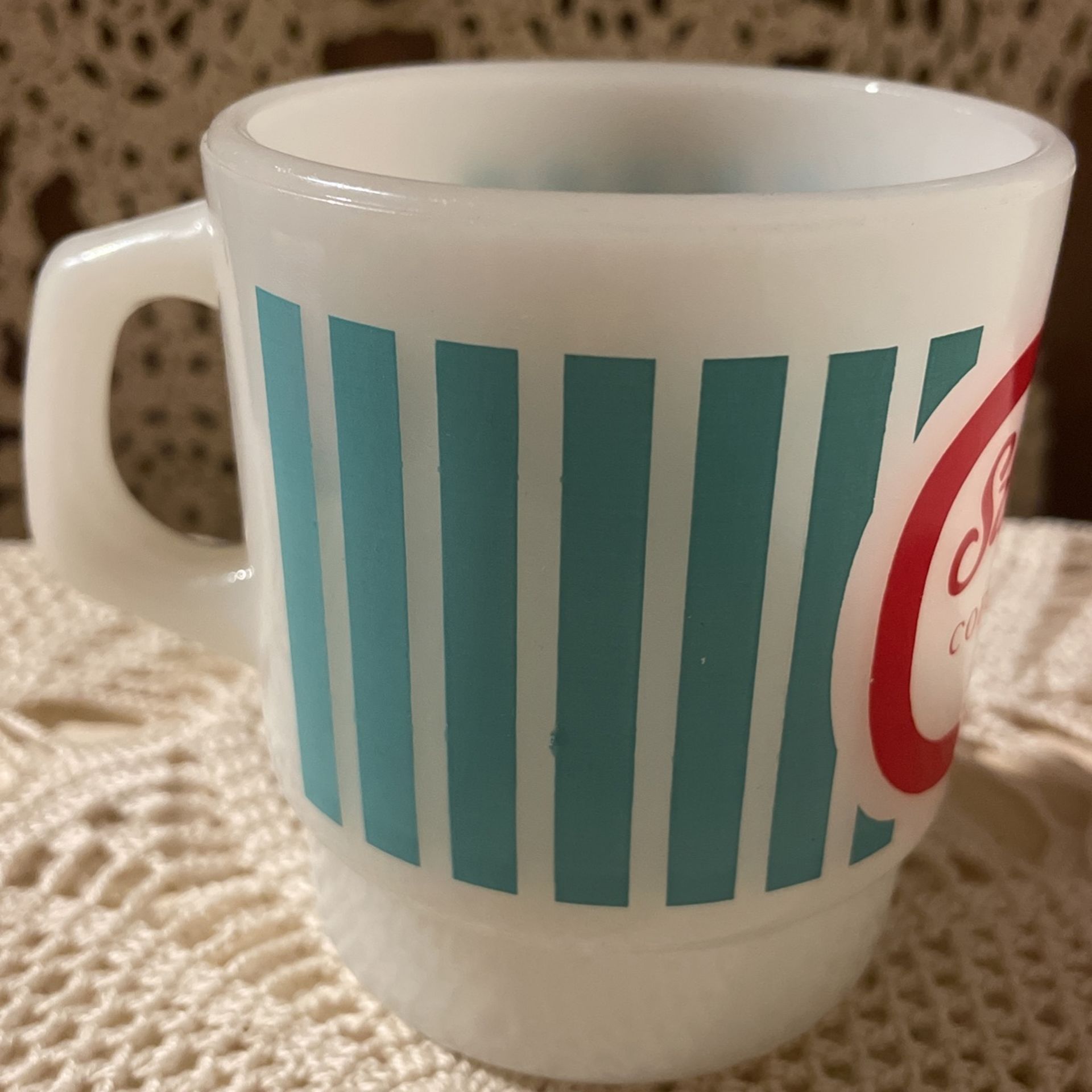 Vintage Stuckey's Coffee Club Coffee Mug Cup Fire King Anchor