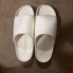 White Slide Sandals
