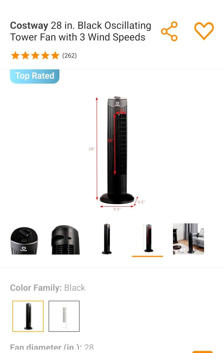 Oscillating Quiet Stand Fan 3 Speeds Open Box Unused