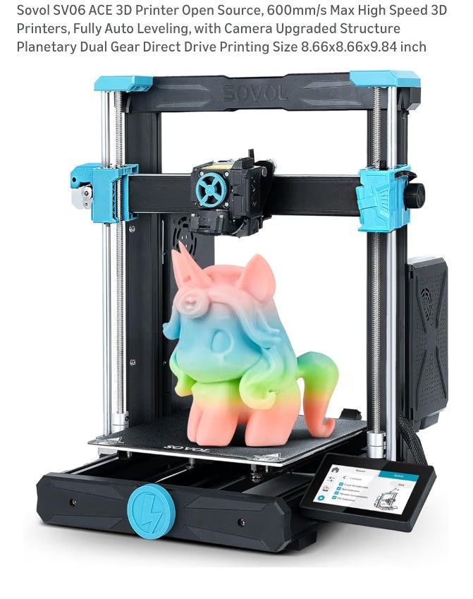 Sovol SV06 ACE 3D Printer Open Source, 600mm/s Max High Speed 3D Printers, Fully Auto Leveling, with Camera
