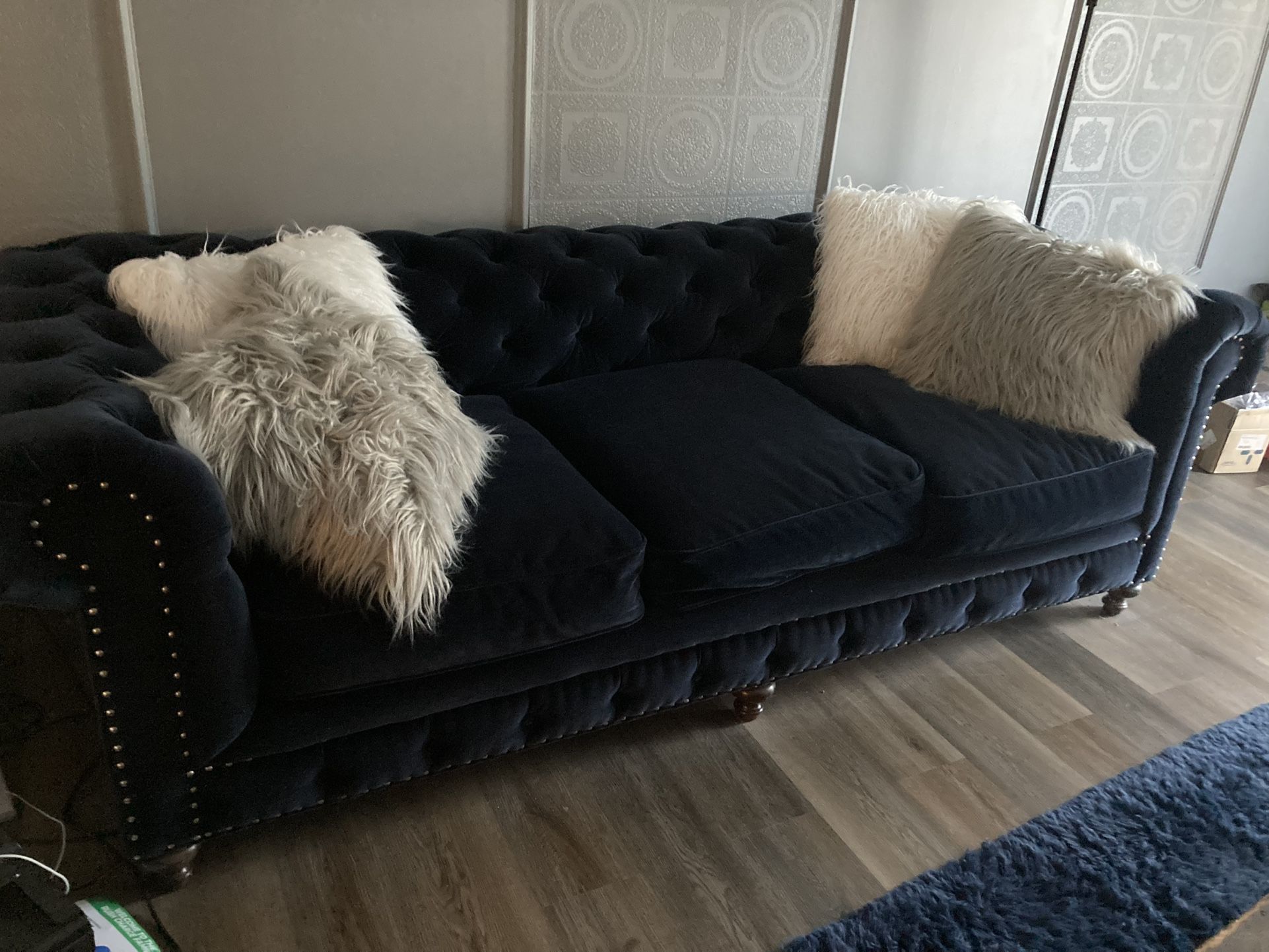 Blue Velvet Sofa
