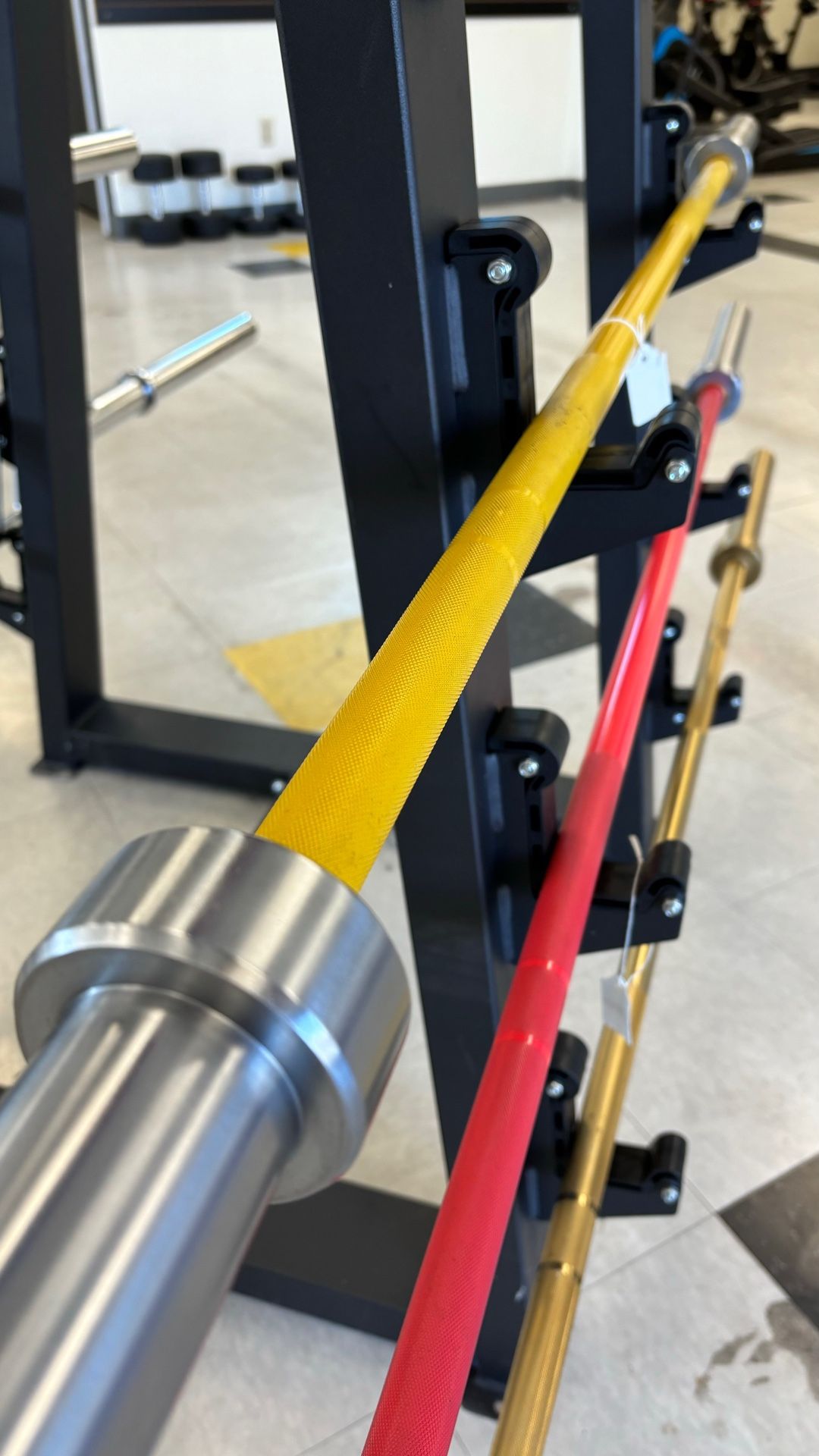 Yellow Chrome Steel Barbell