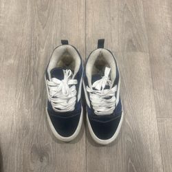 Navy Blue Low-Top Sneakers with White Laces