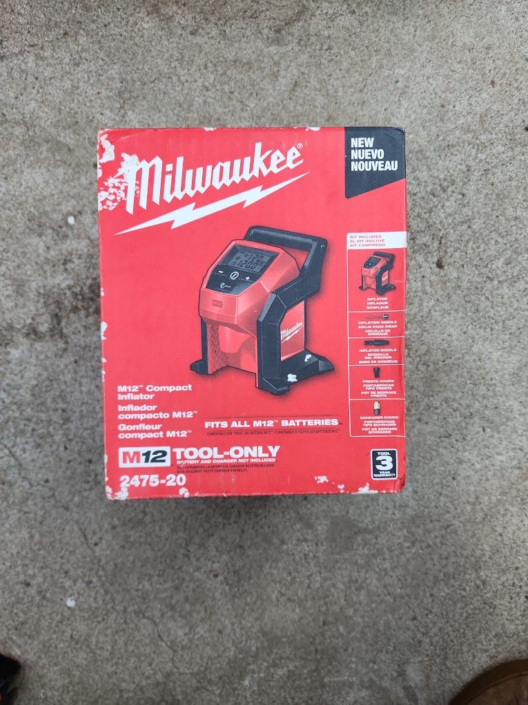 M12 12-Volt Lithium-Ion Cordless Electric Portable Inflator (Tool-Only)