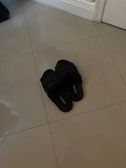 Draco Reflective Black Slide Sandals