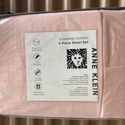 New Anne Klein Full 6-Piece Sheet Set Solid Superior Softness-100% Polyester