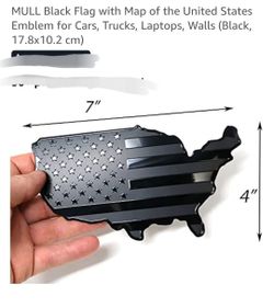 Car decals black American flag with united state map. 2 pieces for cara , laptops  or more