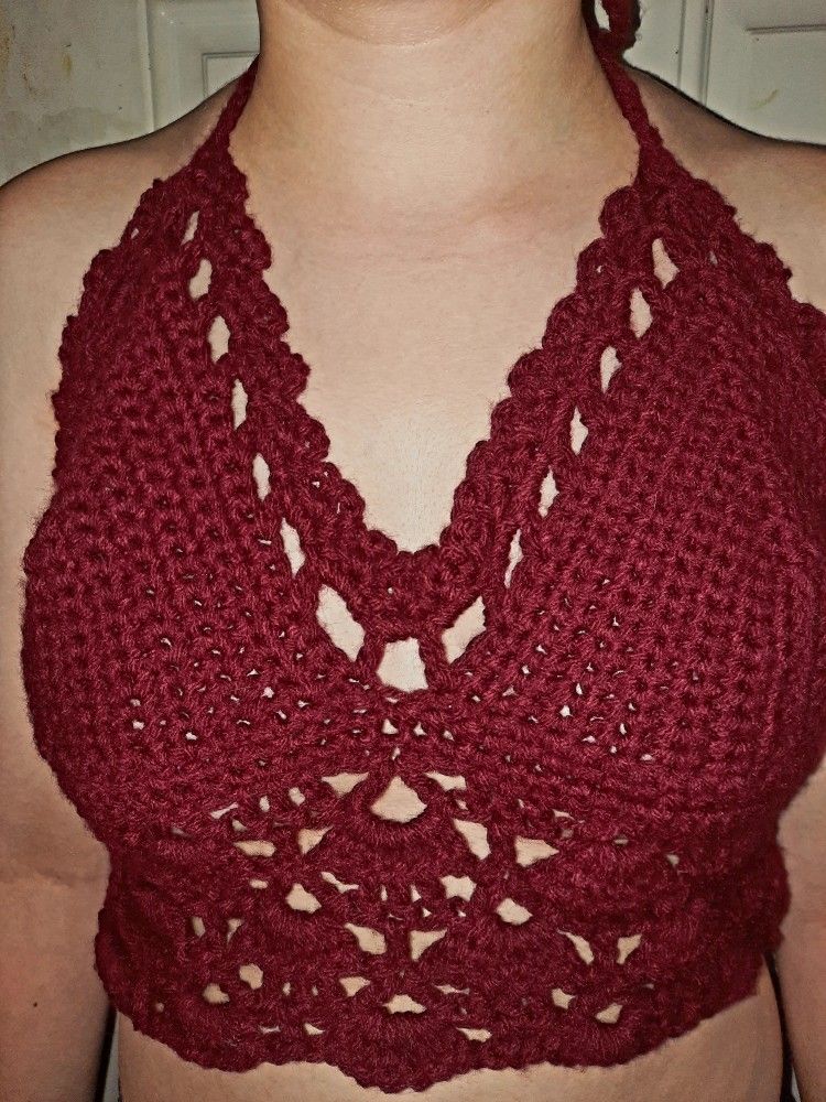 Medium Crocheted bralette/halter Top 