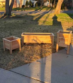 Handmade cedar planters