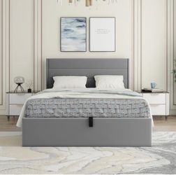 Denicolais Hydraulic Lift Up Upholstered Storage Bed with Wingback Headboard