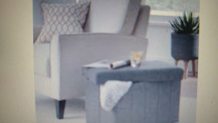 Mainstays Collapsible Storage Ottoman, Grey Flannel