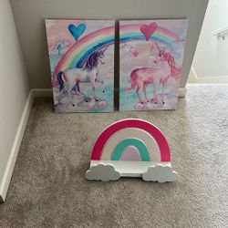 Girls Room Pictures And Wall Shelf 